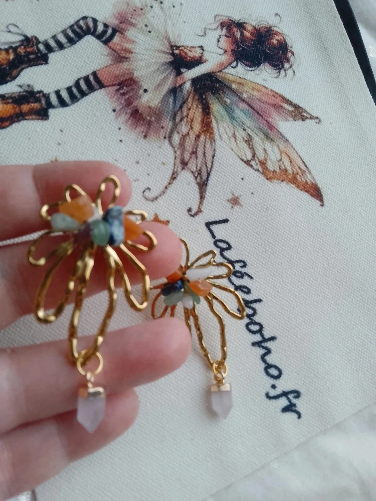 Boho natural stone earrings – photo 2